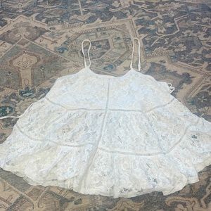 Loose white lace top